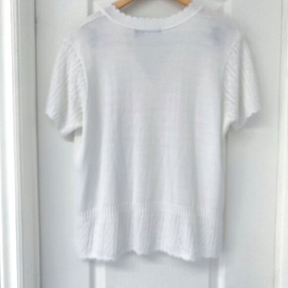 Notations - Dainty Knit Lacey Scallop Neck Cardigan - Picture 5 of 7